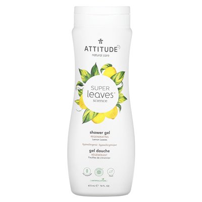 Postawa, super liście nauki, żel prysznicowy, regenerujące, liście cytrynowe, 16 fl oz (473 ml)