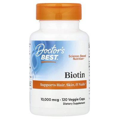 Doctor's Best, Biotin, 10.000 mcg, 120 vegetarische Kapseln