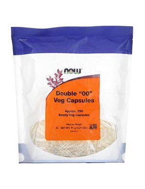 NOW Foods, Podwójne "00" Kapsułki Wegetariańskie, Ok. 750 Pustych Kapsułek Wegetariańskich, 91 g