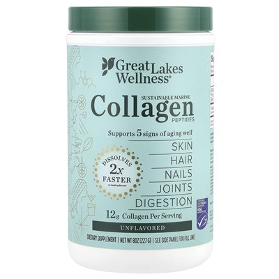 Wellness Great Lakes, zrównoważone peptydy kolagenowe, niezmożone, 8 uncji (227 g)