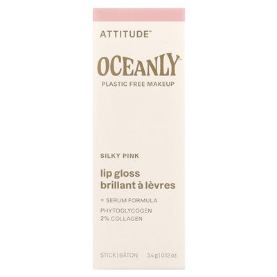 Attitude, Oceanly™, Lipgloss, Seidiges Pink, 0,12 oz (3,4 g)