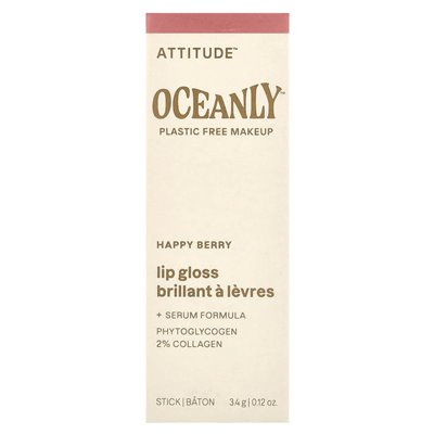 Postawa, Oceanly ™, Lip Gloss, Happy Berry, 0,12 uncji (3,4 g)
