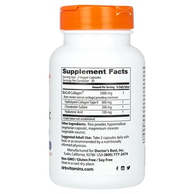 Best Doctor, Hyaluronic Acid + Chondroitin Sulfate with BioCell Collagen, 60 Vegetarian Caps
