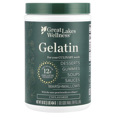 Wellness Great Lakes, Gelatine, unvergänglich, 16 oz (454 g) Wellness Great Lakes, Gelatine, unvergänglich, 16 oz (454 g)