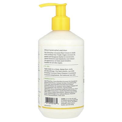 Alaffia Everyday Coconut Face Cream Pure Coconut 12 Flora (355 ml)