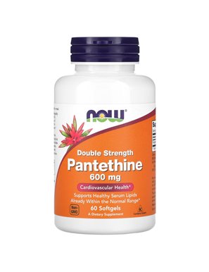 NOW Foods, Podwójna Siła Pantetyny, 600 mg, 60 Softgeli