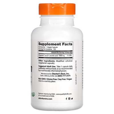 Doctor Best, Vitamin C with QC, 1000 mg, 120 Vegetarian Caps