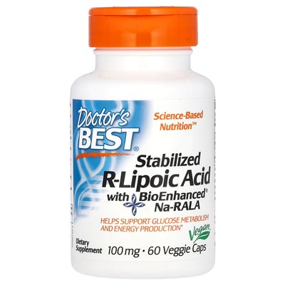 The best, stabilized R-lipoic acid from bioenhanced Na-rala, 100 mg, 60 vegetarian caps