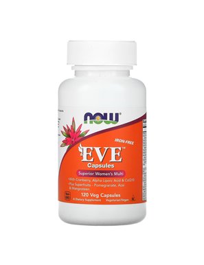 NOW Foods, Eve Capsules, Super Supplement for Women, Iron Free, 120 Vegetarian Capsules