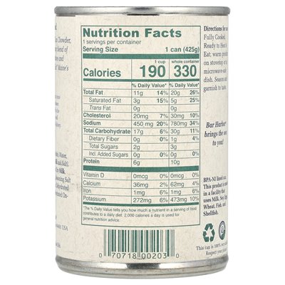 Bar Harbor, Muschelsuppe aus Neuengland, 15 oz (425 g)