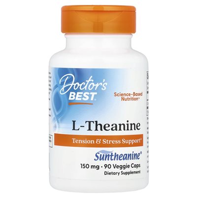Doctor's Best, L-Theanina z Suntheaniną, 150 mg, 90 Wegetariańskich Kapsułek Doctor's Best, L-Theanina z Suntheaniną, 150 mg, 90 Wegetariańskich Kapsułek