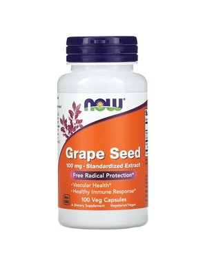 NOW Foods, Grape Extract, Standardized, 100 mg, 100 Vegetarian Capsules NOW Foods, Grape Extract, Standardized, 100 mg, 100 Vegetarian Capsules