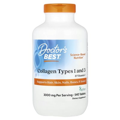 Doktor's Best, Collagen Types 1 and 3 and Vitamin C, 540 Tablets