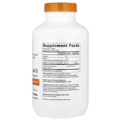Doktor's Best, Kollagen Typ 1 und 3 und Vitamin C, 540 Tabletten