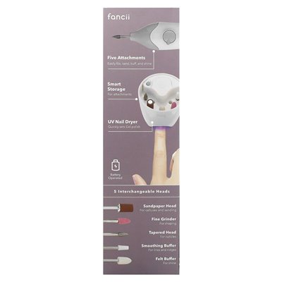 Fancii, Mynt, Mani/Pedi set with UV dryer, soft gray, 7-piece set