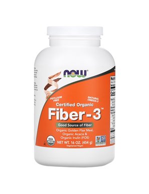 NOW Foods, zertifiziert biologisch, Ballaststoffe-3, Pulver, 16 oz (454 g) NOW Foods, zertifiziert biologisch, Ballaststoffe-3, Pulver, 16 oz (454 g)