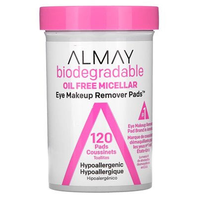 Almay, Eye Makeup Remover Pads, Micellar Oil-Free, 120 Pads