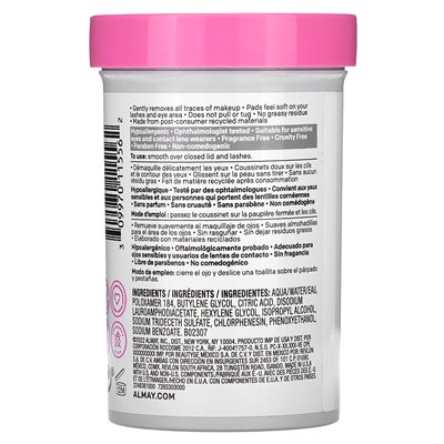 Almay, Eye Makeup Remover Pads, Micellar Oil-Free, 120 Pads