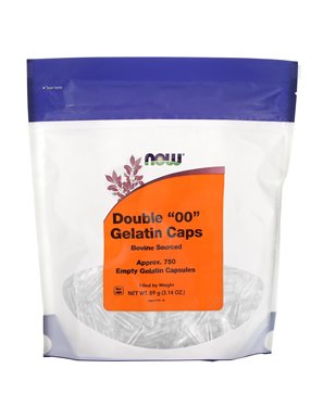 NOW Foods, Doppelte „00“-Gelatinekapseln, ca. 750 leere Gelatinekapseln, 3,14 oz (89 g) NOW Foods, Doppelte „00“-Gelatinekapseln, ca. 750 leere Gelatinekapseln, 3,14 oz (89 g)