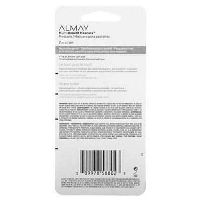 Almay, Multi-Benefit Mascara, 502, Black, 0.24 Fl Oz (7 ml)