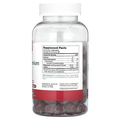 CHAPTER ONE, GUMMIE MAGNESIUM, RASPBERRY, 120 GUMMIE
