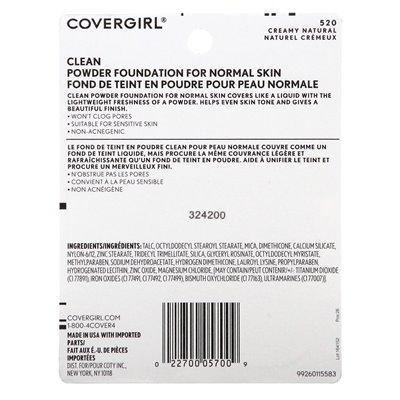 Covergirl, Clean, Puderfoundation, 520 Creamy Natural, 11,5 g (0,41 oz.)