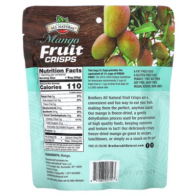 Bracia-Wall-Natural, Fruit Chips, Mango, 1 uncja (28 g)
