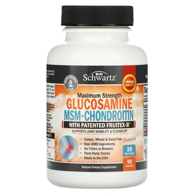 Bioschwartz, Glucosamine MSM + Chondroitin with Patented Fruitex-B, 90 Capsules