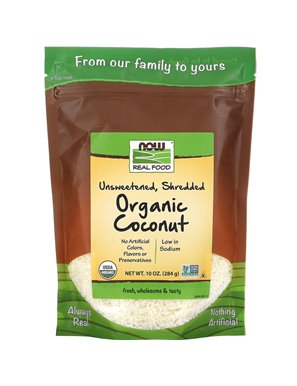 NOW Foods, Real Food, Bio-Kokosnuss, ungesüßt, gerieben, 10 lbs (284 g)