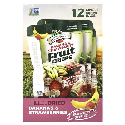 Bracia-Wall-Natural, Fruit Chips, Banana &amp Strawberry, 12 worków jednorazowych, 0,42 uncji (12 g)