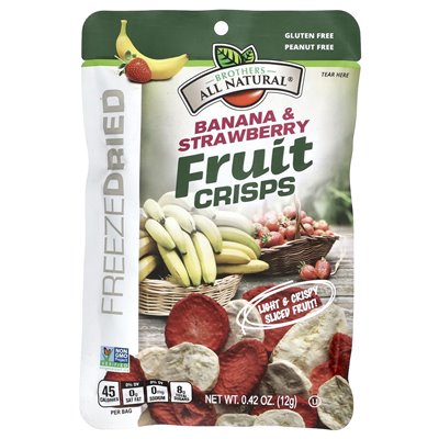 Bracia-Wall-Natural, Fruit Chips, Banana &amp Strawberry, 12 worków jednorazowych, 0,42 uncji (12 g)
