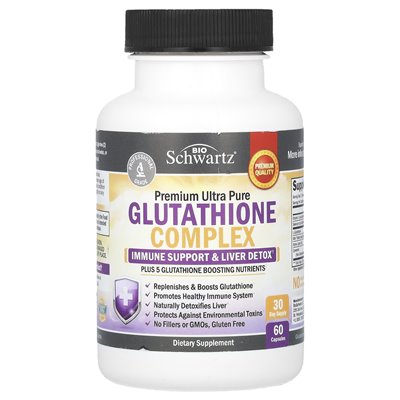 Bioschwartz, Premium Ultra Pure, kompleks glutationowy, 60 kapsułek