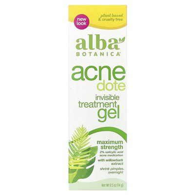 Alba botanica, AcneDote®, niewidzialny żel do obróbki, maksymalna wytrzymałość, 0,5 uncji (14 g) Alba botanica, AcneDote®, niewidzialny żel do obróbki, maksymalna wytrzymałość, 0,5 uncji (14 g)