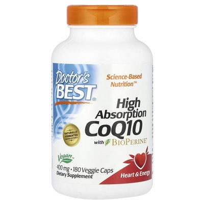 Doctor's Best, High Absorption CoQ10 with BioPerine, 400 mg, 180 kapsułek roślinnych Doctor's Best, High Absorption CoQ10 with BioPerine, 400 mg, 180 kapsułek roślinnych
