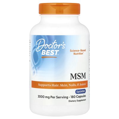 Doktor's Best, MSM, 3000 mg, 180 kapsułek (1000 mg na kapsułkę)