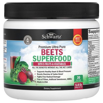 Bioschwartz, buraki, superfood, 5,8 uncji (168 g) Bioschwartz, buraki, superfood, 5,8 uncji (168 g)