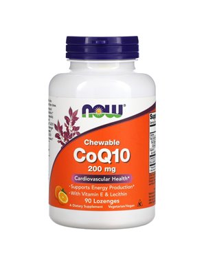 NOW Foods, kaubares CoQ10, 200 mg, 90 Lutschtabletten NOW Foods, kaubares CoQ10, 200 mg, 90 Lutschtabletten