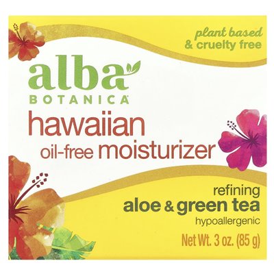 Alba Botanica, Hawaiianischer Feuchtigkeitsspender, Verfeinernd, Aloe & Grüner Tee, 3 oz (85 g)