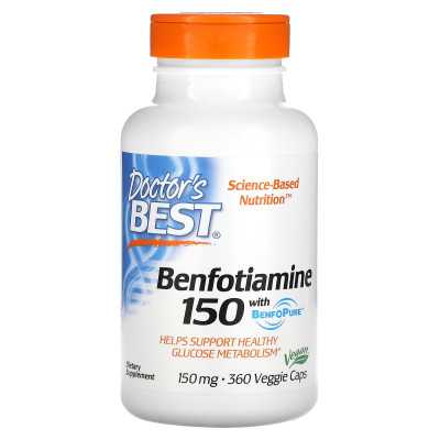 Doktor's Best, Benfotiamine with Benfopure, 150 mg, 360 caps wegetariańskich