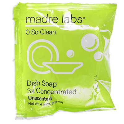 Madre Labs, Mydło do Naczyń, 3x Skoncentrowany Odświeżacz, Bez Zapachu, 6 Siatek, 4 uncji (118 ml) Każda