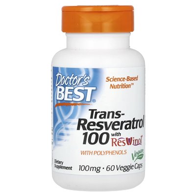 Doktor's Best, Trans-Resveratrol 100 mit Resvinol, 100 mg, 60 vegetarische Kapseln