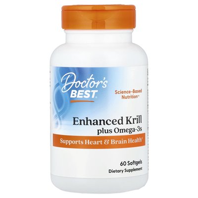 Najlepszy, ulepszony Krill Plus Omega3, 60 miękkich