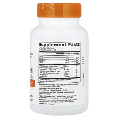 Najlepszy, ulepszony Krill Plus Omega3, 60 miękkich