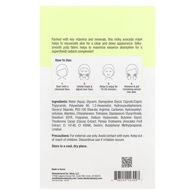 Idealove, Superfood Skin Savior, Let's Avo Good Time, 5 Schönheitsmasken, 0,68 fl oz (20 ml)