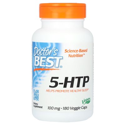 Doktor's Best, 5-HTP, 100 mg, 180 czapek wegetariańskich Doktor's Best, 5-HTP, 100 mg, 180 czapek wegetariańskich