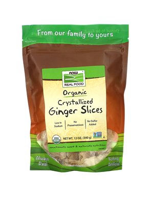 NOW Foods, Naturalna Żywność, Organiczne Kandyzowane Plastry Imbirowca, 12 uncji (340 g)
