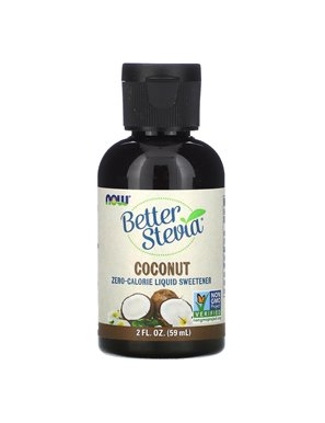 NOW Foods, Lepsza Stevia, Płynny Słodzik Bez Kalorii, Kokosowy, 2 uncje fl (59 ml)