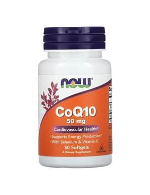 Capsules
NOW Foods, CoQ10, 50 mg, 50 Softgels Capsules
NOW Foods, CoQ10, 50 mg, 50 Softgels