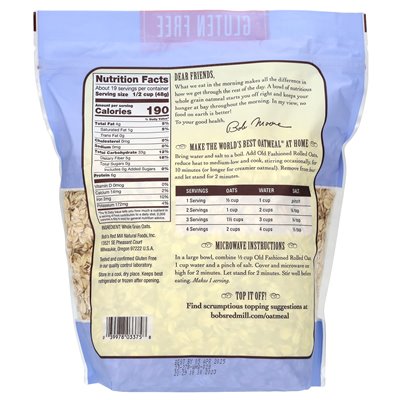 Bob's Red Mill, altmodischer Haferbrei, Vollkorn, glutenfrei, 32 oz (907 g) Bob's Red Mill, altmodischer Haferbrei, Vollkorn, glutenfrei, 32 oz (907 g)