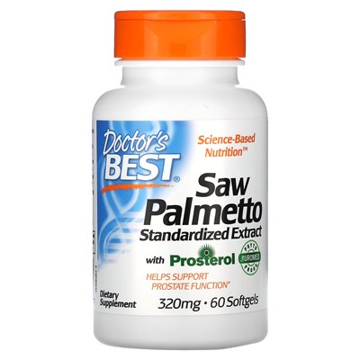 Doktor's Best, Saw Palmetto, standaryzowany ekstrakt, 320 mg, 60 miękkich Doktor's Best, Saw Palmetto, standaryzowany ekstrakt, 320 mg, 60 miękkich